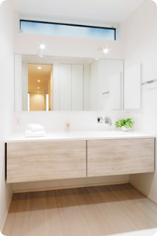 ノベーション住宅オリジナル建具洗面化粧台